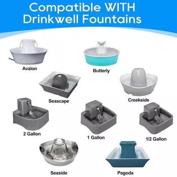 6/8/12 шт. сменные фильтры для фонтана для кошек, автоматический дозатор воды для домашних животных, угольные фильтры с губками предварительной очистки для керамики и нержавеющей стали 6pcs