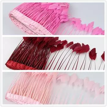 6-8 дюймов розовые гусиные перья, бейки для изготовления ювелирных изделий, карнавальные украшения, ручная работа, красивые шлейфы, бахрома, аксессуары для ленты, 2 м 15-20cm 6-8inches