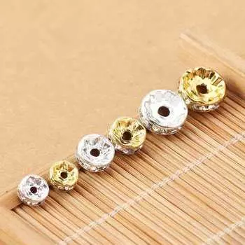 6/8 мм 40/80 шт. хрустальные модные свободные бусины-разделители для DIY ожерелье, браслет, кулон, изготовление ювелирных изделий, деликатные ювелирные изделия 8mm 40Pcs серебряный