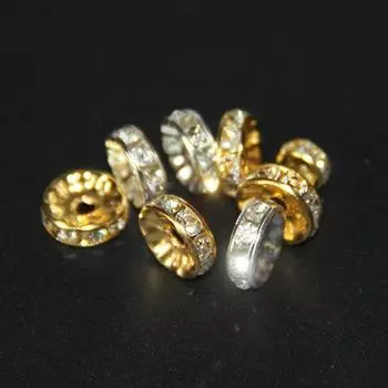 6/8 мм 40/80 шт. хрустальные модные свободные бусины-разделители для DIY ожерелье, браслет, кулон, изготовление ювелирных изделий, деликатные ювелирные изделия 8mm 40Pcs серебряный