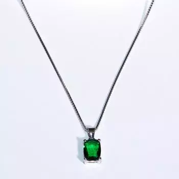 6*8 мм нано изумруд 45 см 925 стерлингового серебра овальные модные ювелирные ожерелья зелёный