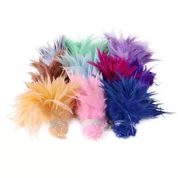 6-8 разноцветные петушиные перья с белым кончиком, сетка для рыбалки своими руками, материал для рыболовных крючков, перо фазана, материал для ювелирных изделий белый