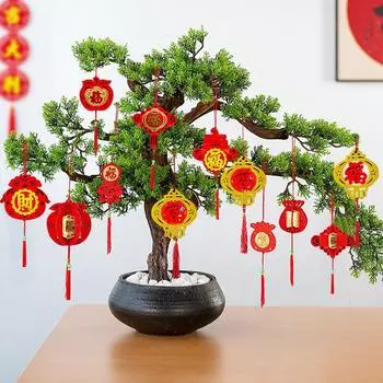 6/8 шт. Китайские новогодние украшения кисточка подвеска для растений для китайской весны праздничные подвесные украшения вечеринка подвесной декор