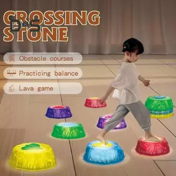 6/8 шт. светящиеся балансирующие камни для детей, нескользящие, светящиеся в темноте балансирующие камни, музыкальные камни, обучающие для малышей, для улицы и дома 6pcs