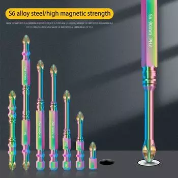 6/8 шт. Высокопрочная магнитная головка для партии, нескользящая электрическая дрель, отвертка, головка, ручной инструмент 6pcs