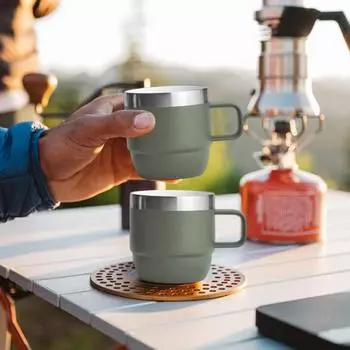 6/8 унций термокружка из нержавеющей стали с керамической подкладкой для кофе эспрессо, складная портативная дорожная термокружка