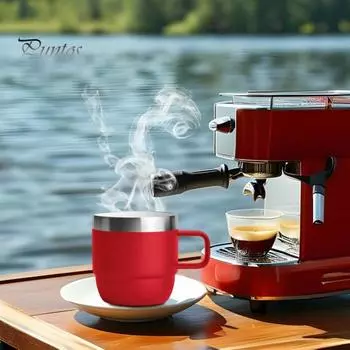 6/8 унций термокружка из нержавеющей стали с керамической подкладкой для кофе эспрессо, складная портативная дорожная термокружка белый