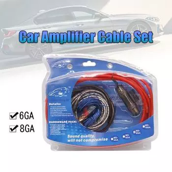 6/8GA комплект кабелей для автомобильного усилителя 60AMP кабель питания сабвуфера проводка усилителя предохранительный провод монтажный кабель детали для модификации автомобиля 8 GA