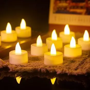 6-96 шт. Беспламенная светодиодная свеча Креативная свеча-чайная лампа со светодиодной подсветкой Теплый белый Беспламенная свеча Хэллоуин Рождественский декор Свеча 1-Pack