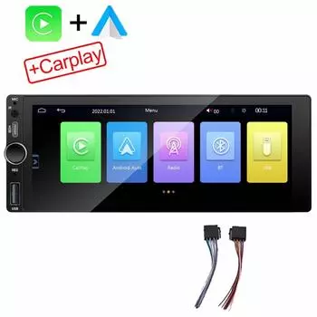 6,9-дюймовый 1Din Carplay Android Auto Car Radio Мультимедиа Видео MP5 Плеер HD Сенсорный Экран Без DVD Bluetooth Стерео Универсальный