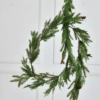 6/9 футов гирлянда ручной работы, искусственные кедровые иглы зеленая сезонная гирлянда для тумбы под телевизор зимний праздник внутреннее уличное украшение 6 зелёный