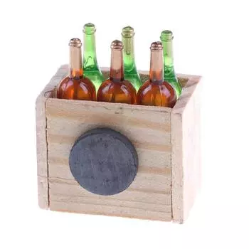 6 бутылок винного сока с деревянной миниатюрной кухонной игрушкой для кукольного домика в подарок
