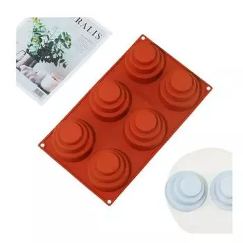 6 Cavities Cake Silicone Pan Multi Tiered Cupcake Mold Mini 3Tier DIY Round Cupcake Pudding Cookie Chocolate Baking Nonstick Pan кофейный