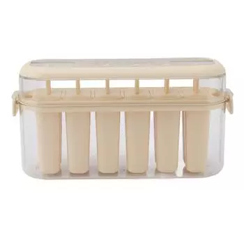 6 Cavities Homemade Ice Bar Molds Ice Bar Making Molds Ice Cream Home Making Molds Beige L бежевый
