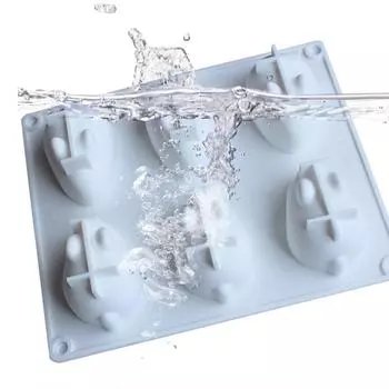 6 Cavity Easter Silicone Chocolate Cake Mold Rabbit Bunny Mousse Mould 3D DIY Handmade Kitchen Baking Tools Accessories розовый