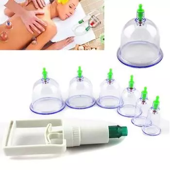 6 чашек китайский массаж тела баночная терапия набор вакуумных присосок 3,0-6,6 см