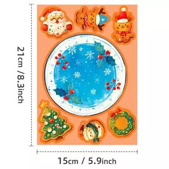 6 Christmas Creative Diy Puzzles Face Changer Stickers Elk Crystal Ball Elf Game Guka Collage