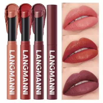 6-color Set Matte Lipstick Pen Waterproof Nude Lip Gloss Makeup Long Lasting Non-stick Cup Sexy Women Velvet Red Lip Tint Cosmetic B