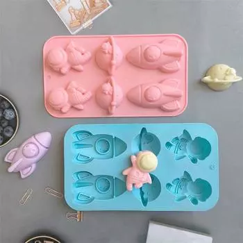 6 Company Astronaut Rocket 760 Силиконовая форма для выпечки торта Форма для пудинга, хлеба, формы для мыла синий