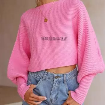 6-цветная европейская и американская осень-зима 2024 года, новая модная свободная женская одежда, однотонный вязаный свитер S белый