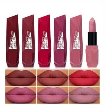 6-цветная матовая губная помада, бархатная глазурь для губ, нюдовая помада, соевый блеск для губ, долговечный, водостойкий
