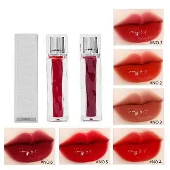 6-цветное прозрачное зеркало, водный свет, глазурь для губ, кубик льда, прозрачная увлажняющая, отбеливающая помада, вода 1#