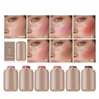 6-цветные кремовые румяна-стики Lazy Highlight Pocket Blush Natural Nude Makeup Rouge Blush