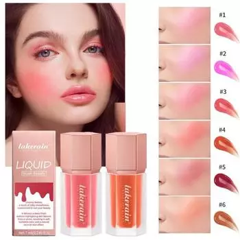6-цветные шестиугольные жидкие румяна, стойкий цвет и невыцветающие румяна Rouge Blush