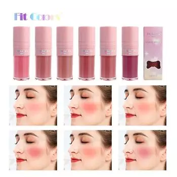 6-цветные жидкие румяна для контурирования лица Rouge Water Naturally Modifying Easy Color Blush Solution 01#