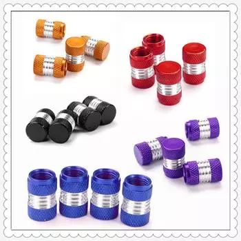 6 цветных колпачков для вентилей, 4 шт., алюминиевый сплав, для легковых и грузовых автомобилей, круглых колес, шин, колпачков, пылезащитный чехол, черный/красный/золотой/зеленый/синий/фиолетовый золотой