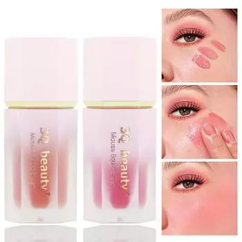 6 цветных жидких румян, монохромные, шелковистые, розовые, расширяющиеся тени для век 2#