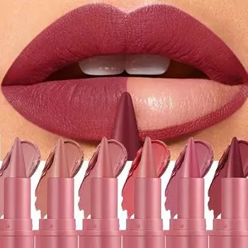 6-цветный конический карандаш для губ, матовая губная помада, карандаш для губ, стойкая водостойкая помада-карандаш, нелипкий контурный карандаш для губ 01