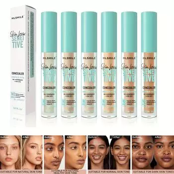 6-цветный увлажняющий консилер Жидкая основа для длительного действия против прыщей и черных кругов под глазами