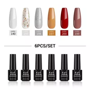 6 цветов, 5 мл, УФ-гель-лак для дизайна ногтей, маникюр, замачиваемый Morandi, телесный, конфетный, сладкий, дымчатый, серый, белый, черный, мятный 259