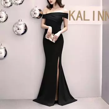 6 цветов банкетное вечернее платье для девочек модная вечеринка длинное элегантное сексуальное платье «рыбий хвост» вечерние платья S белый