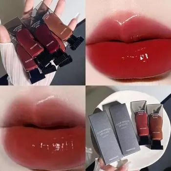 6 цветов Бархатная матовая глазурь для губ с кубиками льда Увлажняющий зеркальный блеск Матовая глазурь для губ Длительное увлажнение Увлажняющее Натуральное длительное ощущение премиум-класса 01#