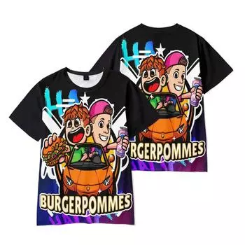 6 цветов Burgerpommes ICrimax футболка хип-хоп мужчины женщины мультфильм принт топ футболки Harajuku футболки модные летние футболки XS оранжевый