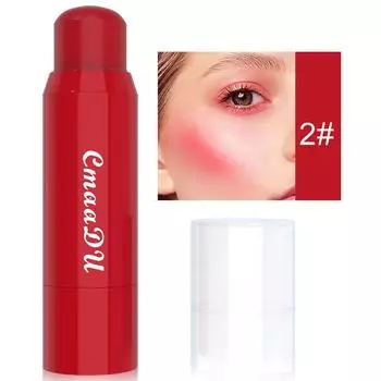 6 цветов двуглавые румяна с кисточкой для увлажнения лица, осветляющие персиковые пудровые румяна #06