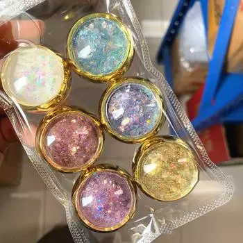 6 цветов, голографические сверкающие блестки для ногтей, блестки для ногтей, порошок для ногтей, радужные лазерные хлопья, сказочные глаза, украшение для ногтей, маникюр