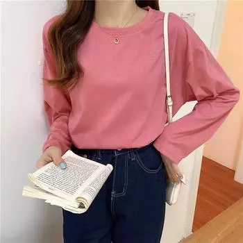 6 цветов, новый японский шикарный темперамент, тонкий женский дизайн с длинными рукавами, повседневный дизайн M розовый