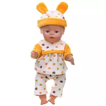 6 цветов, одежда для кукол, милая шапка с ушками + пальто + штаны, костюм, одежда подходит для куклы 43 см, аксессуары