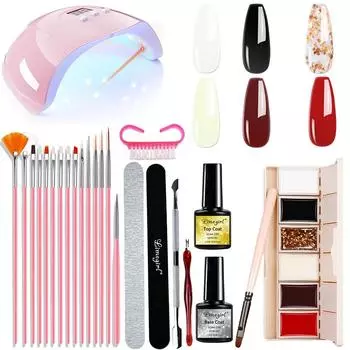 6 цветов, однотонный консервированный гель для ногтей, кремовая текстура с УФ-светодиодной лампой, гель-лак, замачиваемый УФ-светодиодом, дизайн ногтей «сделай сам», набор гель-лаков для ногтей