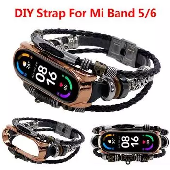 6 цветов, подходящих для Mi Band 6/5/металлический браслет, экологически чистый сменный браслет Mi 6/5, многоцветный ремешок Waterpro