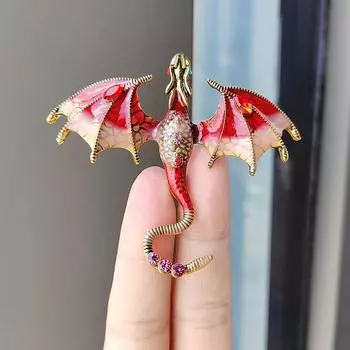 6 цветов, ретро эмалированные броши с драконом для женщин и мужчин, унисекс, стразы, летающая легенда, вечерние офисные броши с животными, булавки, подарки