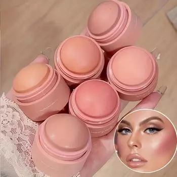 6 цветов румяна-хайлайтер в шариках персиково-розовые румяна в пасте монохромные матовые персиковые румяна для лица глянцевые румяна