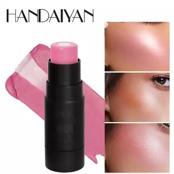 6 цветов Сэндвич-румяна-стик 2 в 1 Матовые румяна для хайлайтера Контурный стик Естественный объемный телесный макияж Румяна-крем Многофункциональные однотонные румяна 01#