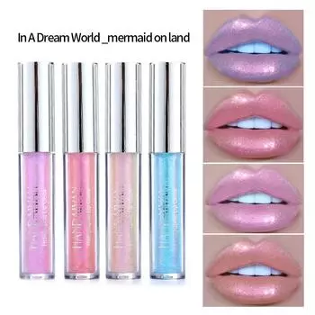 6 цветов Shine Liquid Lipstick Crystal Glow Glitter Lip Gloss Makeup Lip Mermaid Lip Gloss 1