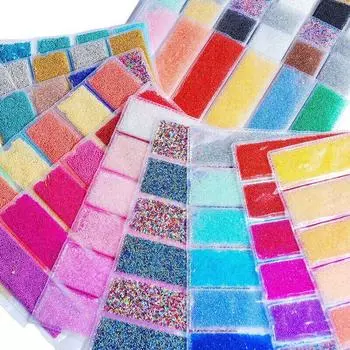 6 цветов/упак. мини-бусины для ногтей с икрой, блестящие микробусины для ногтей, украшения для маникюра