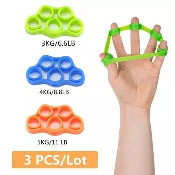 6 цветов, захват для рук, силовой захват для пальцев, тренажер для здоровья предплечья, силовой захват для пальцев, тренажер для наращивания мышц рук, тренажер для запястий 3 PCS size A