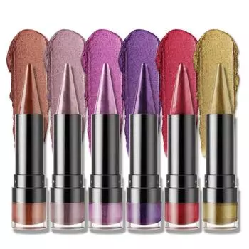 6 цветов, заостренная мелкая блестящая губная помада, многоцелевой перламутровый карандаш для губ, тени для век, карандаш для глаз, карандаш для глаз One Size